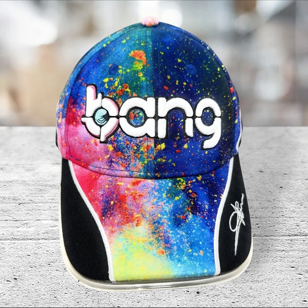 Bang Energy Snapback Hat Unisex OSFM Multicolor Galaxy Paint Splatter Logo